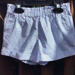Ralph Lauren‎ Seersucker Striped Cotton Shorts PullOn Elastic Waist